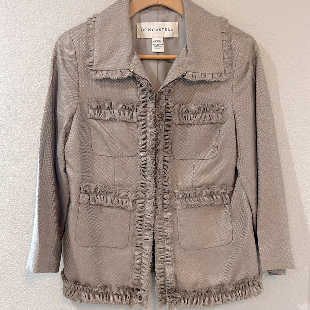 Doncaster 100% Silk Ruffle Blazer